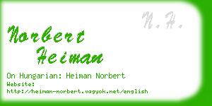norbert heiman business card